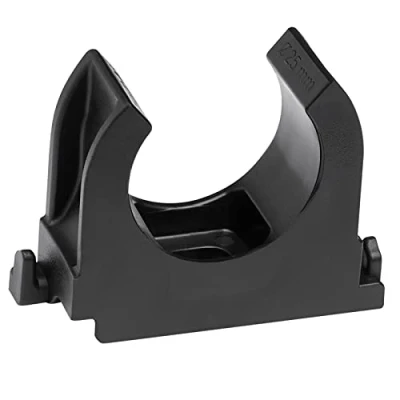 Abbildung von SOMA Rohrclip aus Kunststoff, schwarz, 25 mm, 24 Stück, Klemmschelle, Rohrklemme, UV Beständig