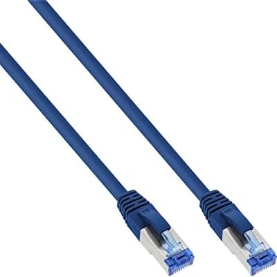 Abbildung von InLine Patchkabel, S/FTP (PiMf), Cat.6A, blau, 1m
