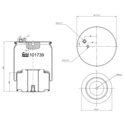 Abbildung von FEBI BILSTEIN 172709 Stabigummis Vorderachse Gummi 16 39 MERCEDES BENZ: ATEGO 2,