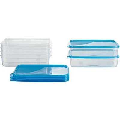 Abbildung von MiraHome Gefrierdosen 6x2L rechteckig blau Vorratsdosen mit Deckel luftdicht Transparente Frischhaltedosen Aufbewahrungsbox Küche für Mealprep &amp; Organisation Austrian Quality