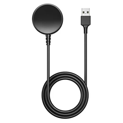 Abbildung von Moko Ladegerät Kompatibel mit Samsung Galaxy Watch 7/Watch FE/Watch 6/6 Classic/Watch 5/5 Pro/4/4 Classic/3/Watch Active 2/1, Induktive Ladestation 100cm USB Ladekabel Kabel Schwarz