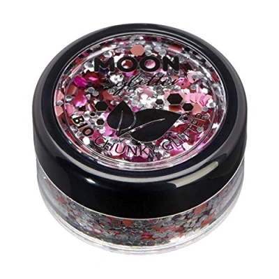 Abbildung von Mystiker Biologisch abbaubarer Öko Glitter von Moon 100% kosmetischer Bio für Gesicht, Körper, Nägel, Haare und Lippen 3g Blühen