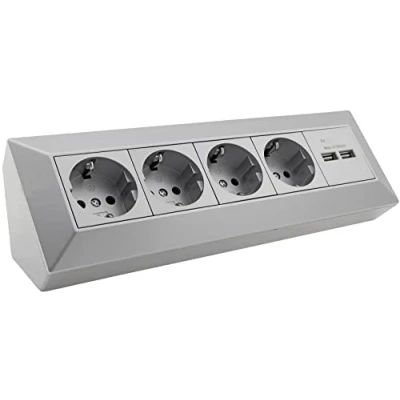 Abbildung von ChiliTec 2x silber, Aufbau, 3600W, neutralweiß Mehrfachsteckdose (mit USB)