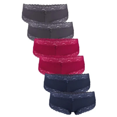 Abbildung von Fabio Farini 6ERPACK Panties, Damen, Größe: 44, Blau/rot/grau