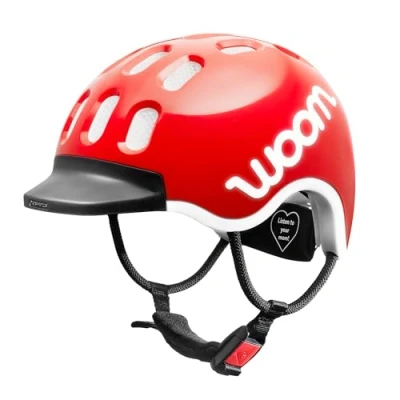 Abbildung von woom Kids Helm, Fahrradhelm für Kinder, mit Visier, Jungen und Mädchen, 4650 cm, Größe XS, Verstellbar, Aufprallschutz, Rot (woom red)