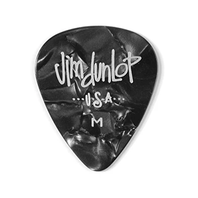 Abbildung von JIM DUNLOP Plektrum Genuine Celluloid Classic, 12 Stück, Perlschwarz, Medium