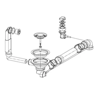 Abbildung von Franke V 3 1/2&quot; 1B EXC MUE Siebkorb/Excenterventil 1/2&quot;, mit Überlauf