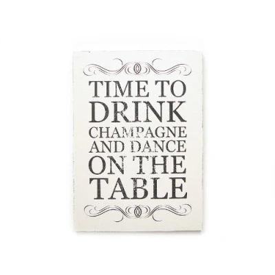 Abbildung von Interluxe Shabby Vintage Schild WANDTAFEL Holzschild TIME to Drink Champagne Hochzeit Dekoration