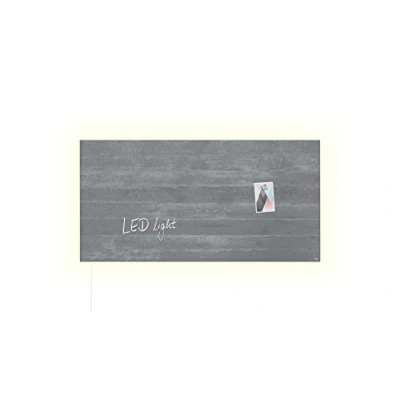 Abbildung von Sigel Magnettafel, Glas Magnetboard artverum® LED light 91x46 Sichtbeton