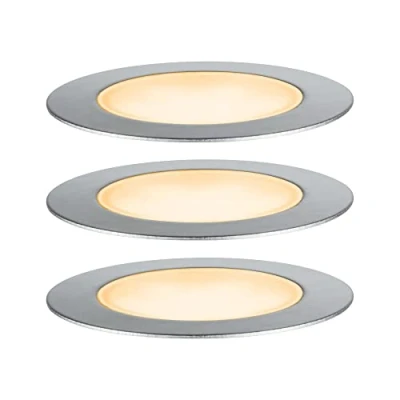 Abbildung von Paulmann LED Einbauleuchte &quot;Plug &amp; Shine Floor Basisset IP67 2200K 3x2W 21VA Silber&quot;, 3 flammig, Bodeneinbauleuchte, Insektenfreundlich
