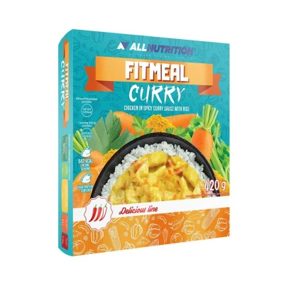 Abbildung von ALLNUTRITION FITMEAL Gesundes Fertiggericht Schnelle Einfache Zubereitung Haltbar Ohne Konservierungsstoffe Kühlung Leckere Füllung Fit Kalorienarm 420 g Curry