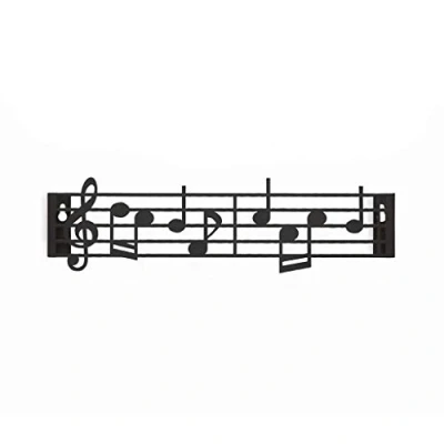 Abbildung von balvi Schlüsselaufhänger Musik Farbe Schwarz In Form Einer Partitur im Violinschlüssel Schrauben inbe