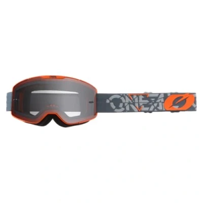 Abbildung von O&#039;NEAL Fahrrad &amp; Motocross Brille MX MTB DH FR Downhill Freeride Verstellbares Band, optimaler Komfort Belüftung B 20 Goggle Strain V.22 Erwachsene Grau Orange One Size