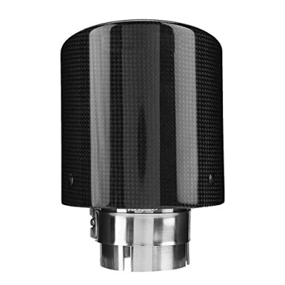 Abbildung von KSTE Auto Auspuffrohr, Auspuffendrohr, Carbon Faser Art Modified Einzel Outlet Auspuff Schalldämpfer Spitze Schwanz Throat 63 114mm