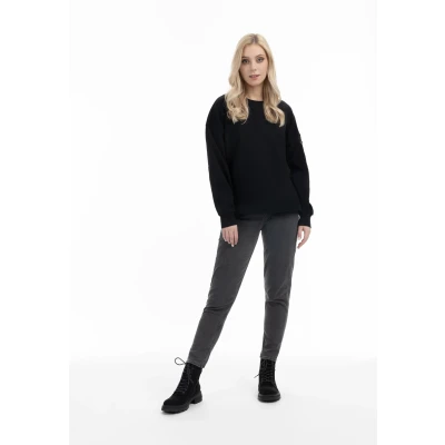 Abbildung von DREIMASTER Vintage Damen Sweatshirt in Übergröße L / Schwarz 51% Baumwolle 49% Polyester