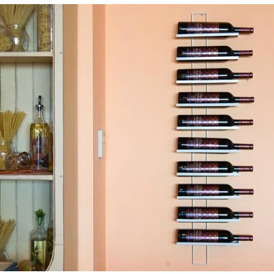 Abbildung von DanDiBo Weinregal Dies White 116 cm aus Metall für 10 Flaschen Flaschenständer Wandregal Flaschenhalter