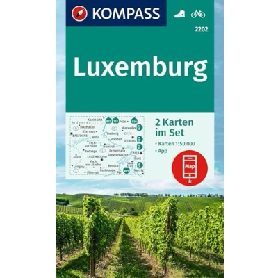 Abbildung von KOMPASS Wanderkarten Set 2202 Luxemburg (2 Karten) 1:50.000: inklusive Karte zur offline Verwendung in der App. Fahrradfahren.