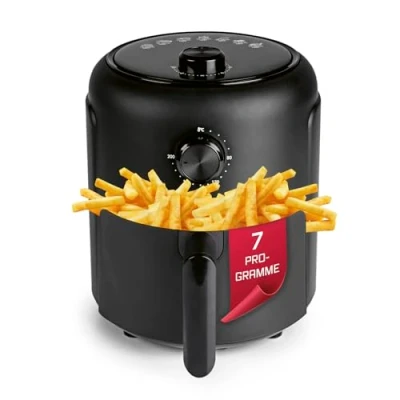 Abbildung von GOURMETmaxx Heißluftfritteuse 2,3 l, Airfryer mit Timerfunktion (60 Minuten Timer), 100 W, Nahezu ohne Öl, Vorheizen &amp; Warmhalten, 1000 W &amp;, 8 in 1 Funktionen