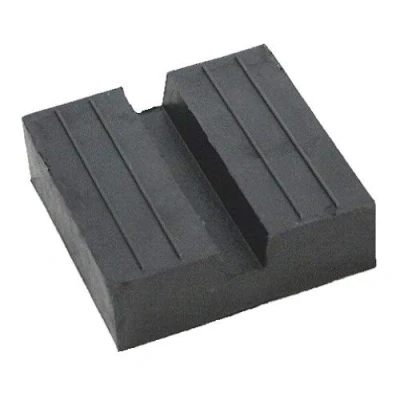 Abbildung von 75x75x25mm mit Nut Gummiauflage Gummi Unterlage Auflage Wagen Heber Hebebühne eckig Auto Klotz Rangier Wagenheber Puffer Reifen Reifenwechsel LKW Räder KFZ Tuning Zubehör