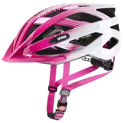 Abbildung von uvex air Wing Leichter Fahrradhelm für Damen und Herren individuelle Größenanpassung erweiterbar mit LED Licht pink White 56 60 cm