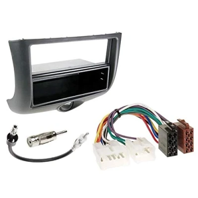 Abbildung von 1 Din Radio Einbauset Blende Radioanschlusskabel Antennenadapter für Toyota Yaris Verso P2 1999 2003 schwarz