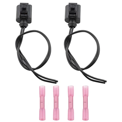 Abbildung von FanPaYY Stecker 2 polig Reparatursatz Kabelbaum, Scheinwerfer Kabelbaum Buchse kompatibel mit Sk0da A4 A6 A8 G0lf 1J0973722 (2 Sätze)