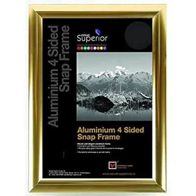 Abbildung von Seco Schnapprahmen, A3, Aluminium, 4 seitig, 25 mm, Aluminium Poliertes Gold
