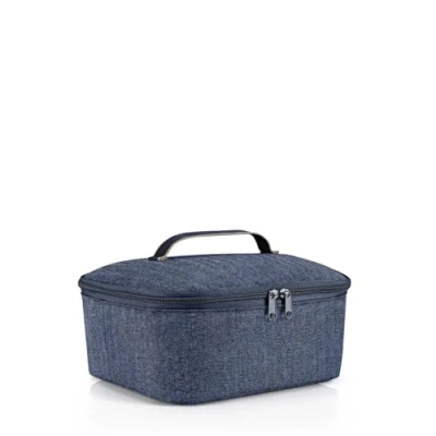 Abbildung von reisenthel coolerbag M pocket Kühltasche mit Obermaterial aus recycelten PET Flaschen Ideal für das Mittagessen unterwegs, Couleur:herringbone dark blue