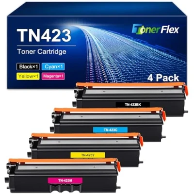 Abbildung von TN423 Tonerkartusche als Ersatz Kompatible für Brother TN 423 423BK 241 per HL L8260CDW MFC L8690CDW L8360CDW L8900CDW DCP L8410CDW L8410CDN (Schwarz Cyan Gelb Magenta, 4er Pack)