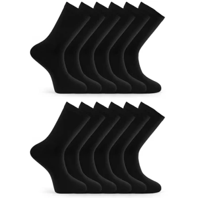 Abbildung von Basic Treasure 12 Paar Socken, Schwarze Socken Herren 43 46, soft Baumwolle, und Damen, Socks 46 für Business, Sport Alltag