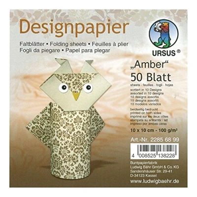 Abbildung von Ludwig Bähr Desinpapier Faltblätter &#039;Amber&#039; 100g/qm 10x10cm VE=50 Blat