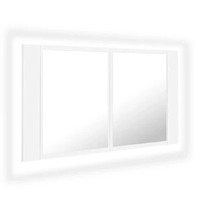 Abbildung von vidaXL LED Bad Spiegelschrank Badezimmerspiegel Badspiegel Spiegel Badschrank Badezimmerschrank Hängeschrank Wandschrank Weiß 80x12x45cm Acryl