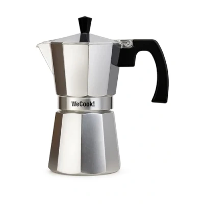 Abbildung von WECOOK! Paola 3 cups Espresso Maker Aluminium Pot Mocha Italian Coffee Maker. Compatible with all cooking surfaces, except induction
