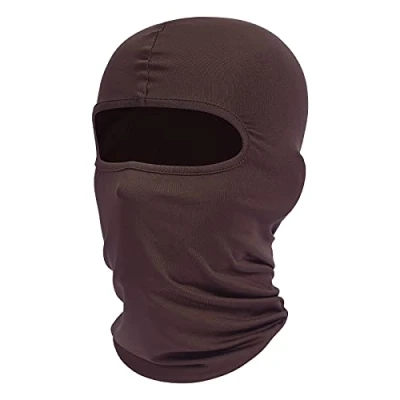 Abbildung von fuinloth Sturmhauben, Gesichtshaube, Skimaske, Hals Gaiter, UV Schutz, Motorrad und Fahrrad Gesichtsmaske, Balaclavas für Herren/Damen Schokolade