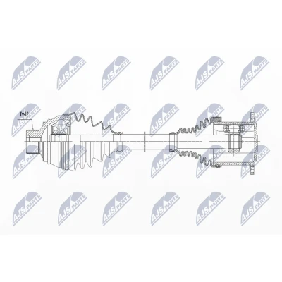 Abbildung von NTY NPW AU 013 Antriebswelle Vorderachse, Vorderachse links, rechts 501 AUDI: Q5, A7 Sportback, A8 D4