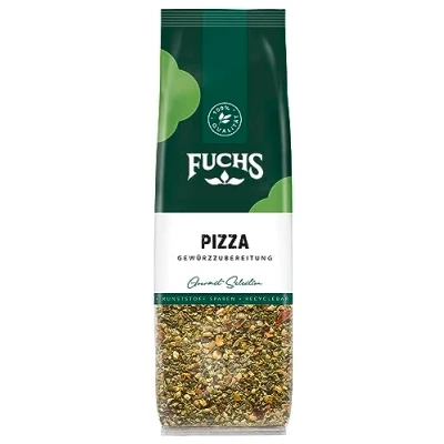 Abbildung von Fuchs Gewürze Pizza Gewürzzubereitung im recyclebaren Nachfüllbeutel, Gewürzmischung mit italienischen Kräutern, ideal für Bruschetta 30 g