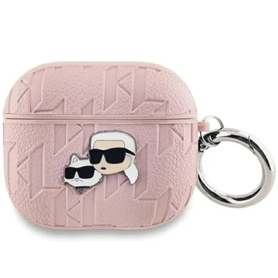 Abbildung von CG Mobile Karl Lagerfeld KLA3PGKCPP Hülle für AirPods 3 Rosa Monogram &amp; Choupette Head