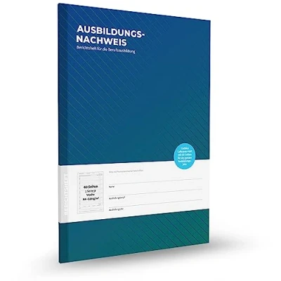 Abbildung von Ausbildungsnachweisheft, 60 Seiten für 1 Jahr, hochwertiges Berichtsheft die Ausbildung, Softcover mit Fadenheftung, DIN A4, Woche je Seite, Montag bis Sonntag