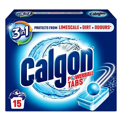 Abbildung von Calgon 4in1 Waschmaschinenreiniger und Wasserenthärter Tabletten Entfernt Kalk &amp; Gerüche Tiefenreinigung Einheiten 15 1 Stück (Verpackung kann variieren)