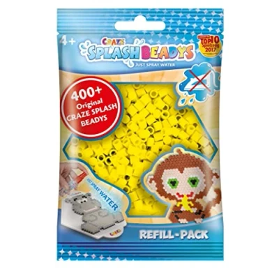 Abbildung von CRAZE SPLASH BEADYS Refill Pack Ersatzperlen gelb yellow Steckperlen Nachfüllset Bügelperlen ohne Bügeln 11485