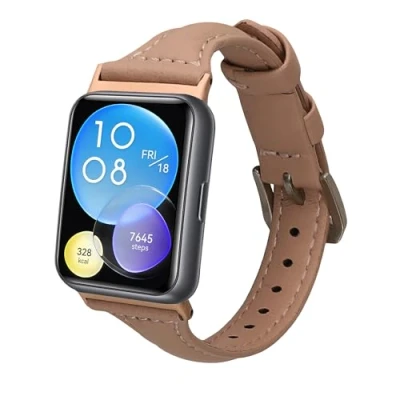 Abbildung von kwmobile Armband kompatibel mit Huawei Watch Fit 2 Echtleder Fitnesstracker Sportarmband Band