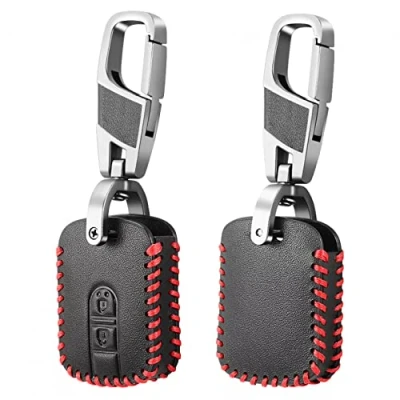 Abbildung von Leder Autoschlüssel Hülle Schutz Zubehör für Nissan Qashqai Micra Navara Note X Trail Almera 2 Tasten Auto Remote Shell Fob
