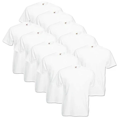 Abbildung von Fruit of the Loom Herren T Shirt Valueweight, 10er Pack, Weiß (weiß), Large
