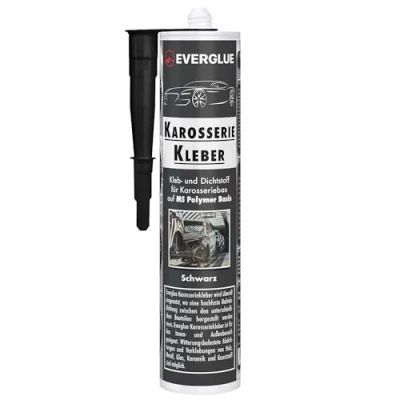 Abbildung von Karosseriekleber 1K MS Montagekleber UV beständig schwarz Kartusche Polymer Kraftkleber extra stark elastischer Kleb und Dichtstoff zum Kleben Abdichten im Fahrzeugbau, Van, Wohnmobil (12) (1)