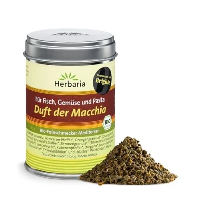 Abbildung von Herbaria Duft der Macchia Bio 80g M Dose fertige Gewürzmischung mediterrane &amp; korsische Kräuter mit erlesenen Zutaten in nachhaltiger Aromaschutz