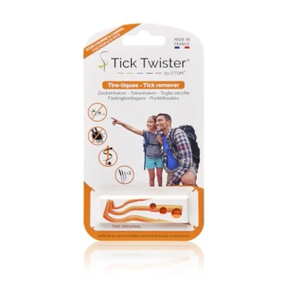 Abbildung von Tick Twister® Zeckenentferner, orange, zum Entfernen von Zecken bei Hunden, Katzen, Pferden und Menschen, Original hergestellt in Frankreich, 3 Stück
