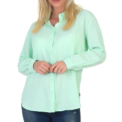 Abbildung von JDY Langarm Theis Hemdbluse, Damen, Größe: Large, Grün