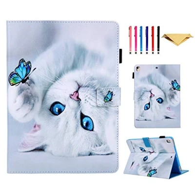 Abbildung von AUSMIX Case für iPad 7th 2019/iPad 8th 2020 10.2 Zoll Hülle Slim Schutzhülle, Stand Smart Cover PU Lederhülle mit Auto Wake Sleep 10.2&quot;/iPad Pro 10.5&quot;/ Air 3,Handstand Katze