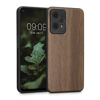 Abbildung von kwmobile Hülle kompatibel mit OnePlus Nord CE 2 Lite 5G Holz Case stoßfestes Handy Cover TPU Handyhülle in Dunkelbraun