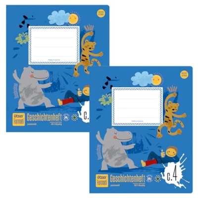 Abbildung von Formati Creativheft C.4 Quart 20 Blatt blanko+liniert, aus 100% Recyclingpapier, 2 Stück, kombinierte Lineatur für kreatives Lernen